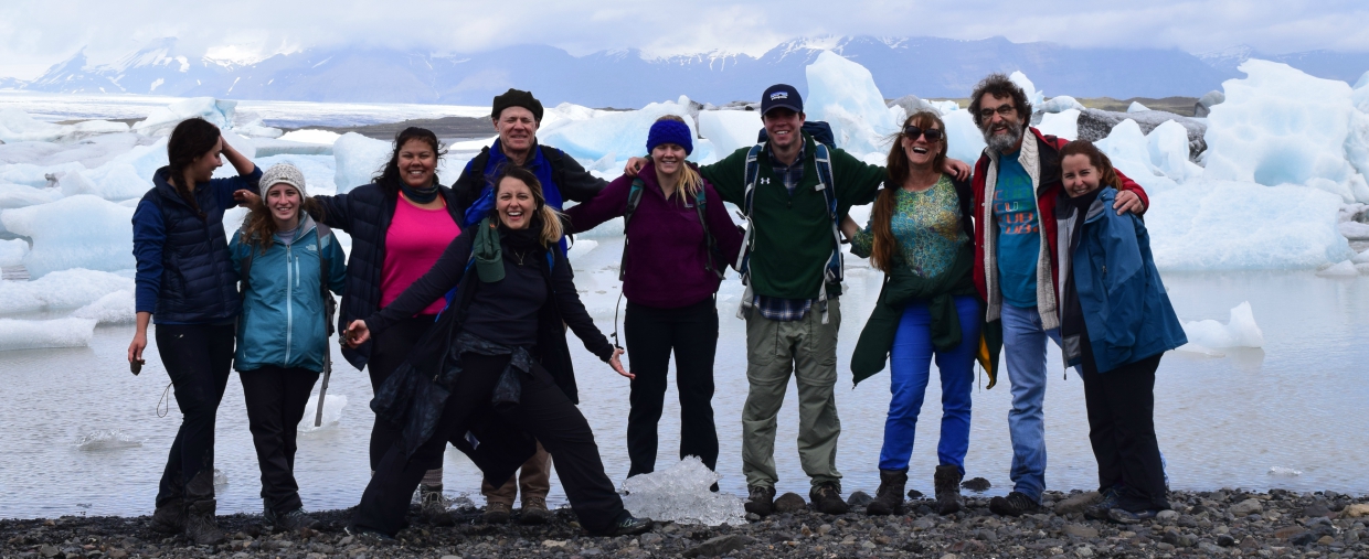 PRofessors and students in Iceland